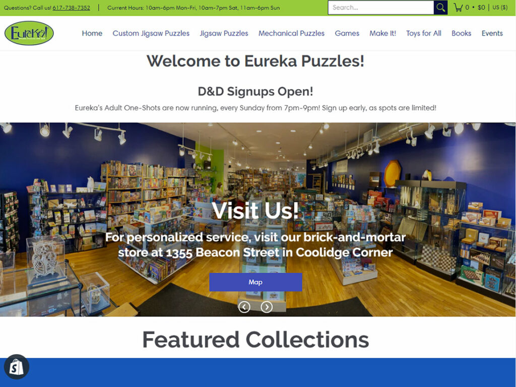 Eureka Puzzles website home